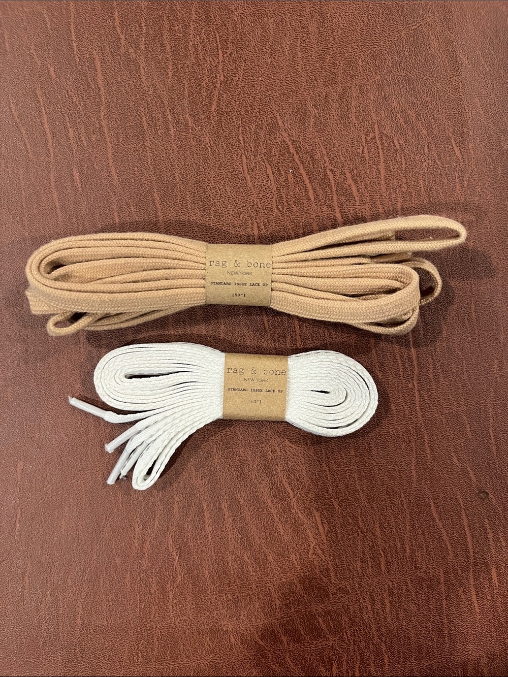 rag & bone Tan and White Shoelace Duo